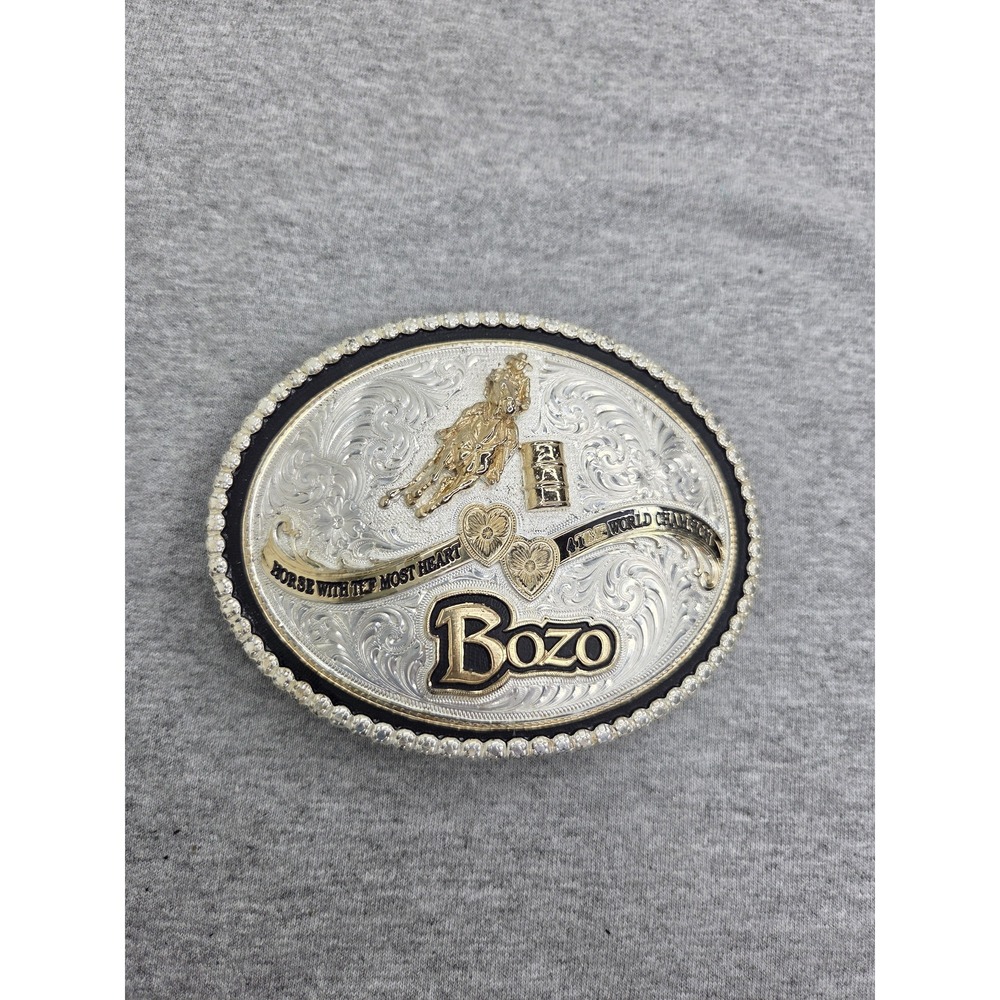 Montana Silversmiths 4 Time World Champion Bozo Barrel Racing Trophy Buckle